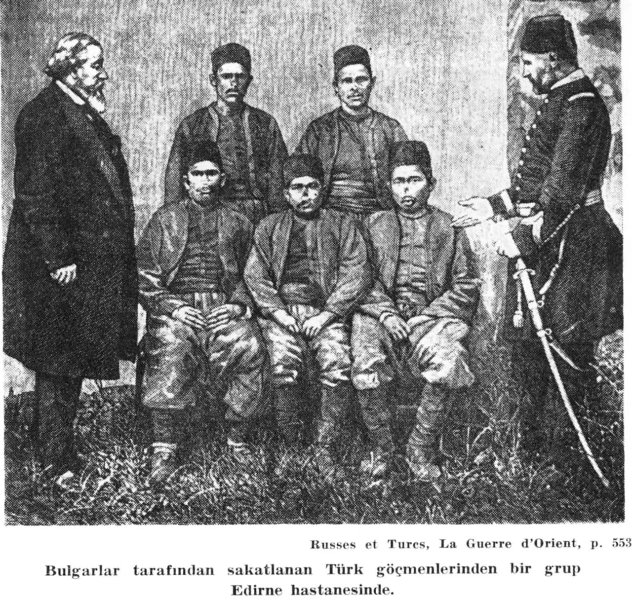 1877-78 Osmanlı Rus Harbi sırasında, Ruslar tarafından işkenceye uğratılan Türk göçmenlerinden bir grup Edirne Hastanesinde