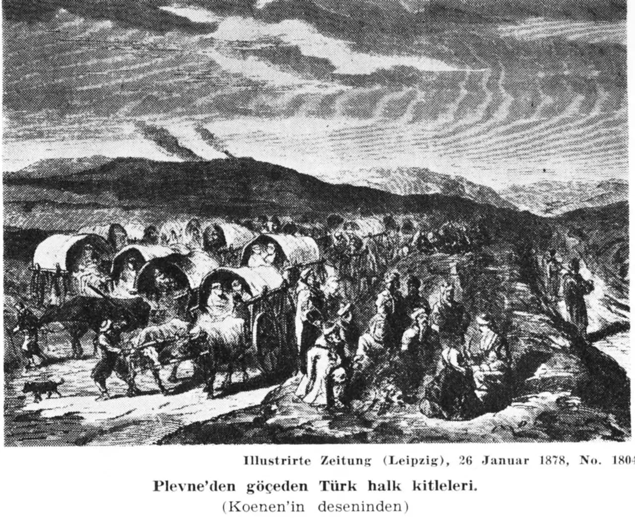1877-78 Osmanlı Rus Savaşında, Plevne’den göç eden Türk halk kitleleri